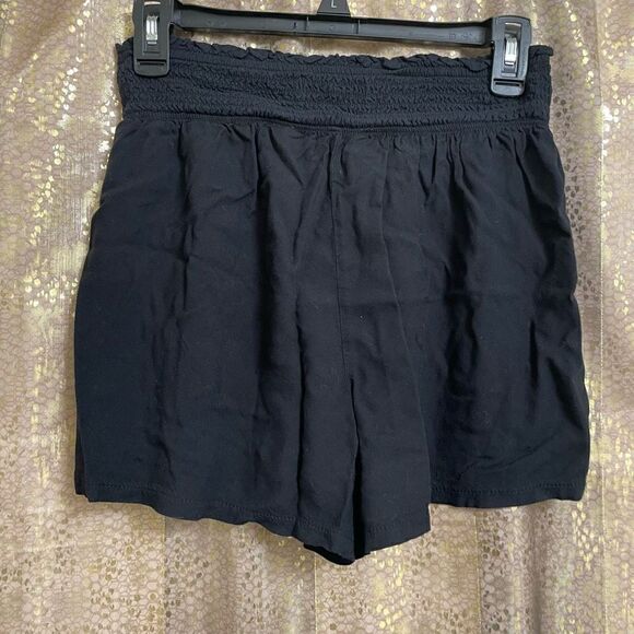Abercrombie & Fitch Women’s Small Black Pull on Drawstring Ruched Shorts Stretch - Picture 2 of 6